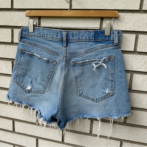 Abercrombie & Fitch The Mom Short High Rise Distressed Denim Cutoff Jean Shorts - Picture 6 of 8